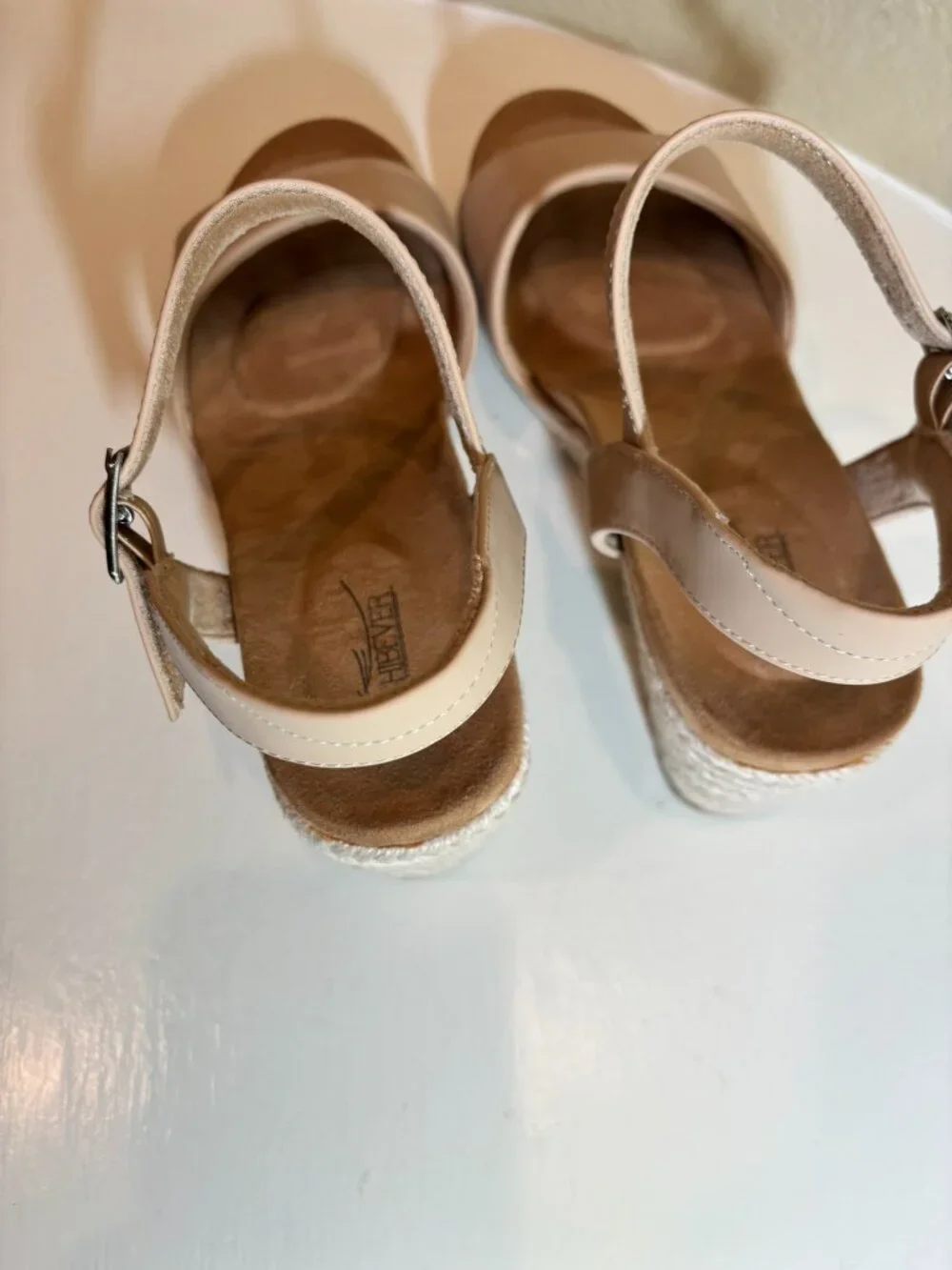 Shibever Women's Tan Espadrille Wedge Sandals, 3